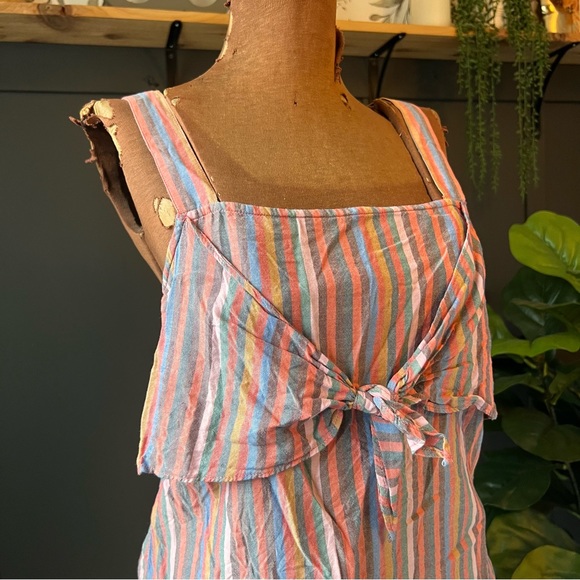 Madewell stripe tank top with bow detail style #L3050 size 4 - Picture 4 of 10